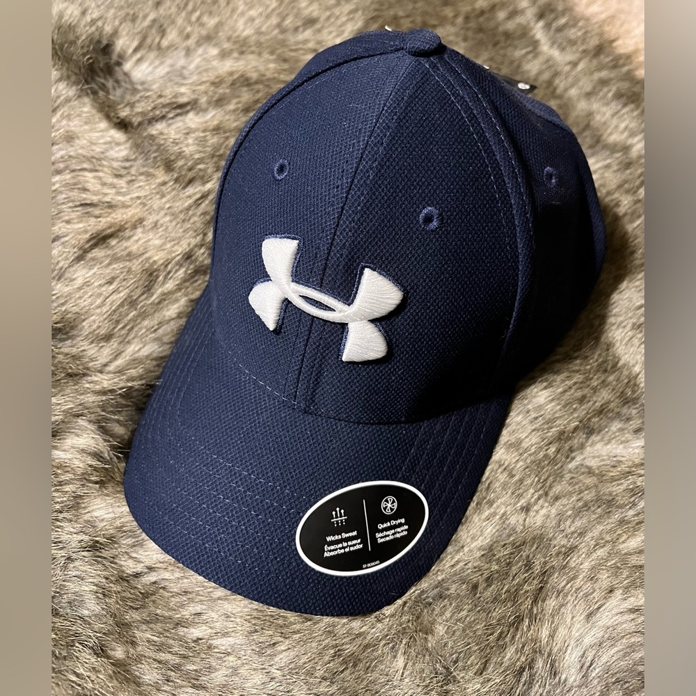 Under Armour Midnight Navy/White Baseball Hat, Stretch Fit, L/XL
